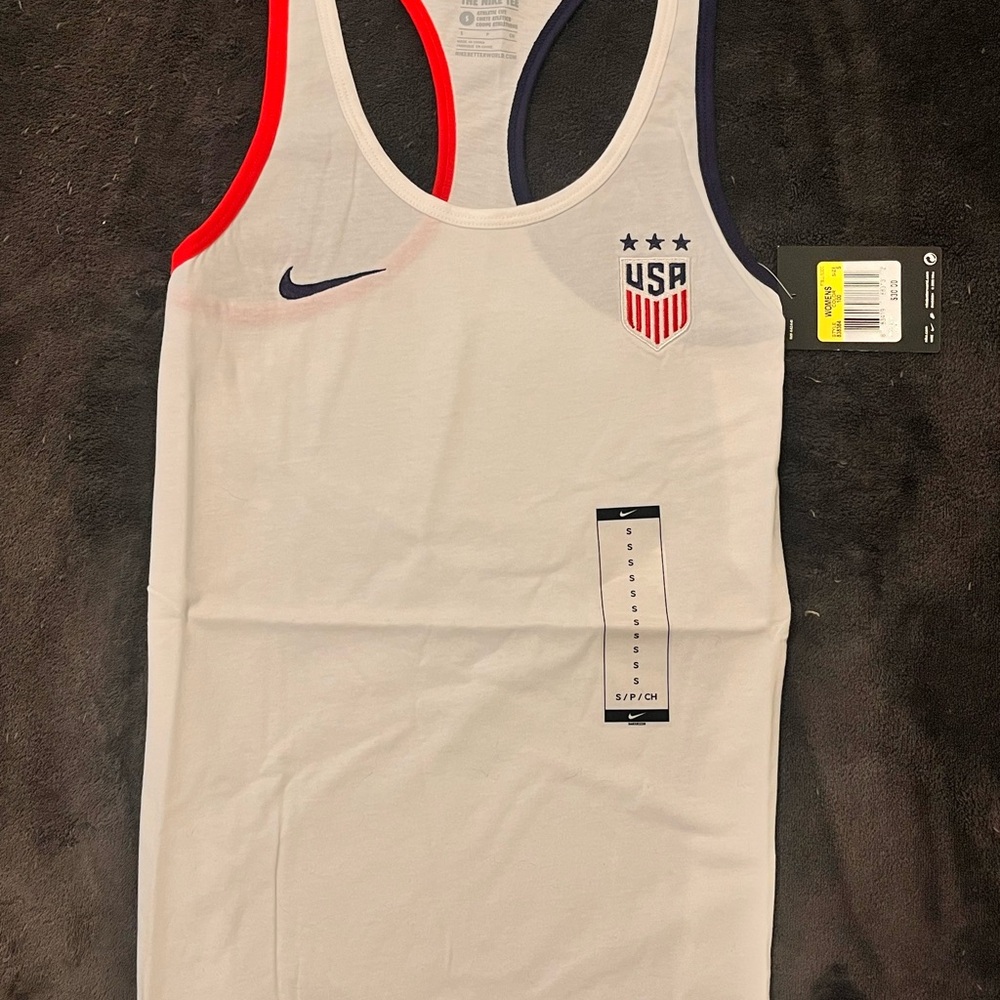 Nike Women's Olympic White and Blue Tank Top - Picture 4 of 6